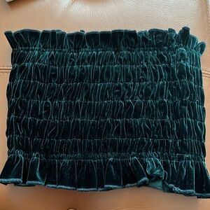 Tiger Mist Velvet Emerald Green Crop Top